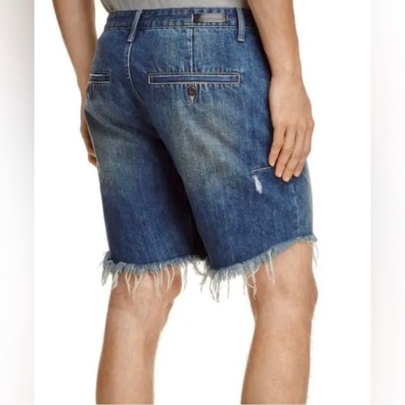 NEW! ONE TEASPOON MAN X Mr Pinks Relaxed Distressed Denim Jean Shorts Size 33 - Picture 3 of 14
